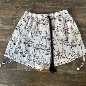 White Face print Shien Shorts